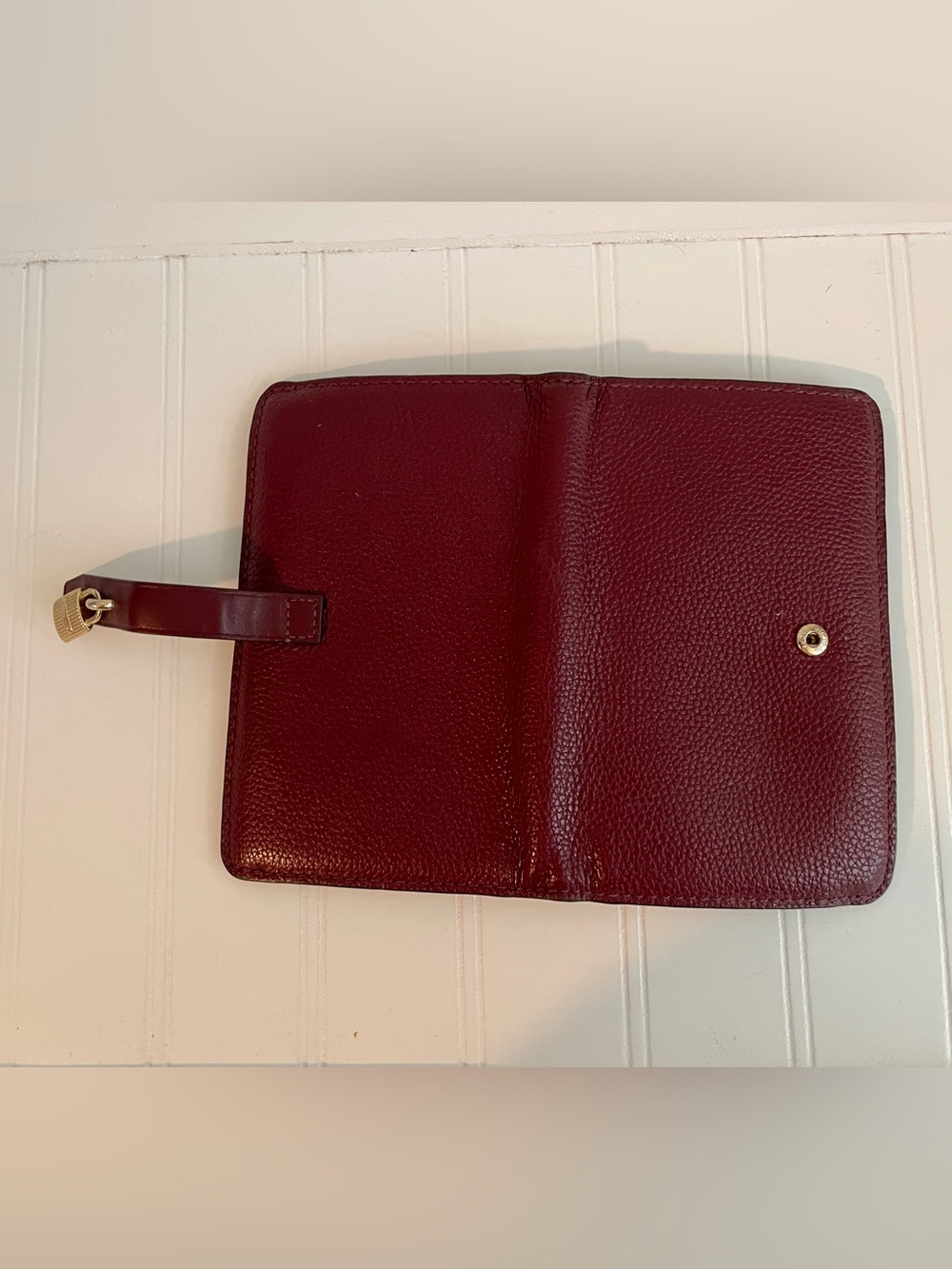 Michael Kors Burgundy Leather Wallet with Gold Padlock - Picture 6 of 6